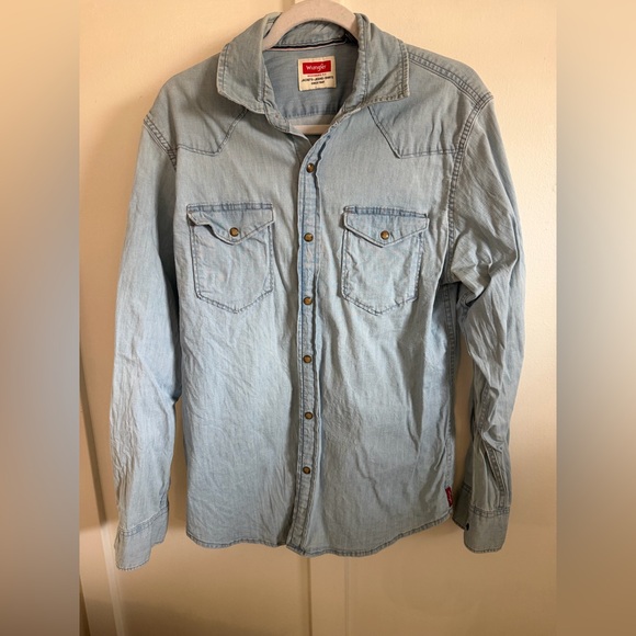 Wrangler Other - Vintage 90’s Wrangler Light Blue Denim Western Button-Down Shirt